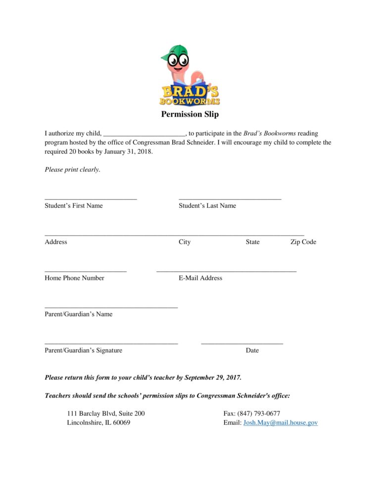 12 Permission Slip Examples To Download