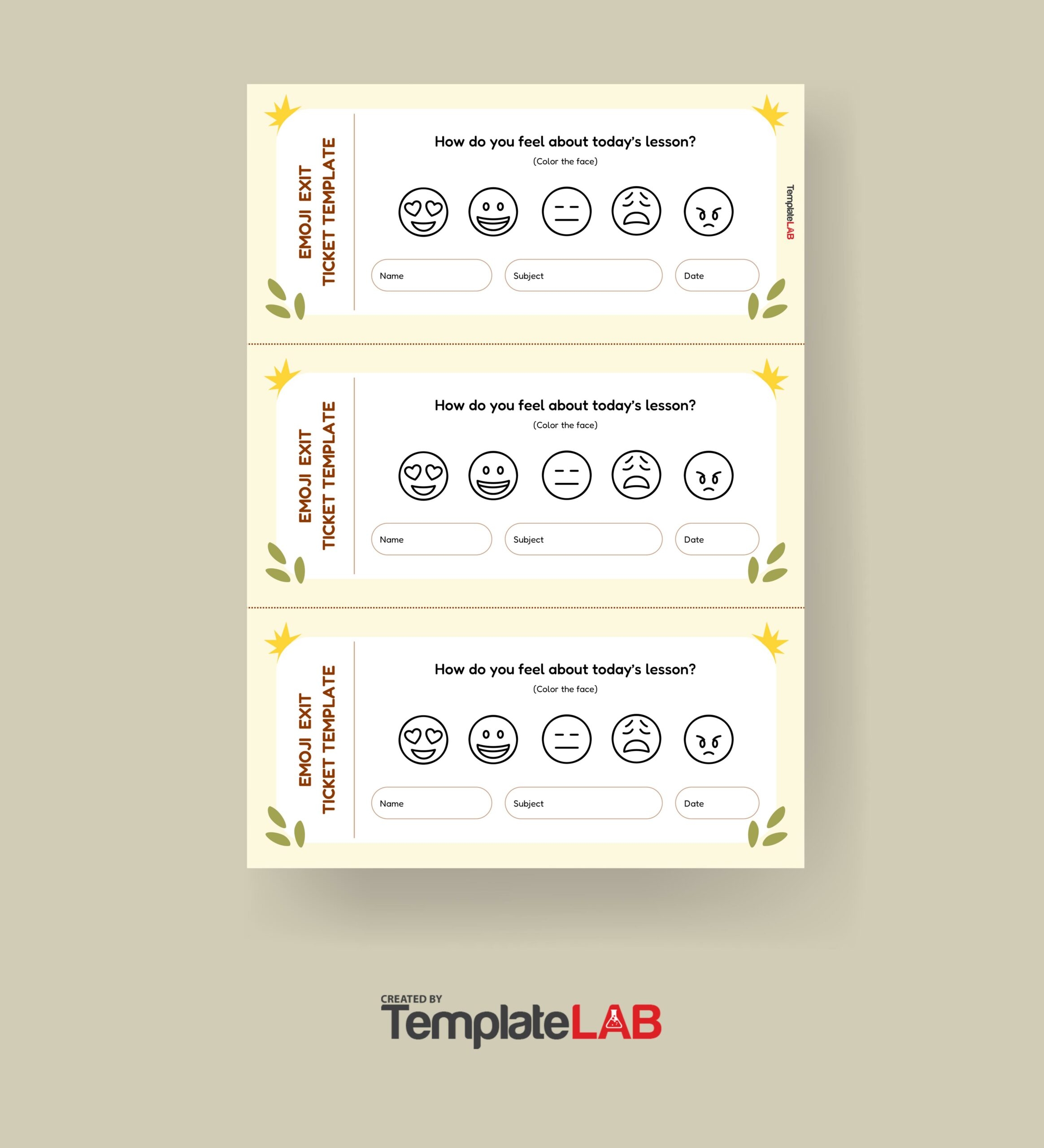 12 Printable Exit Ticket Templates Word PDF PSD PPTX 