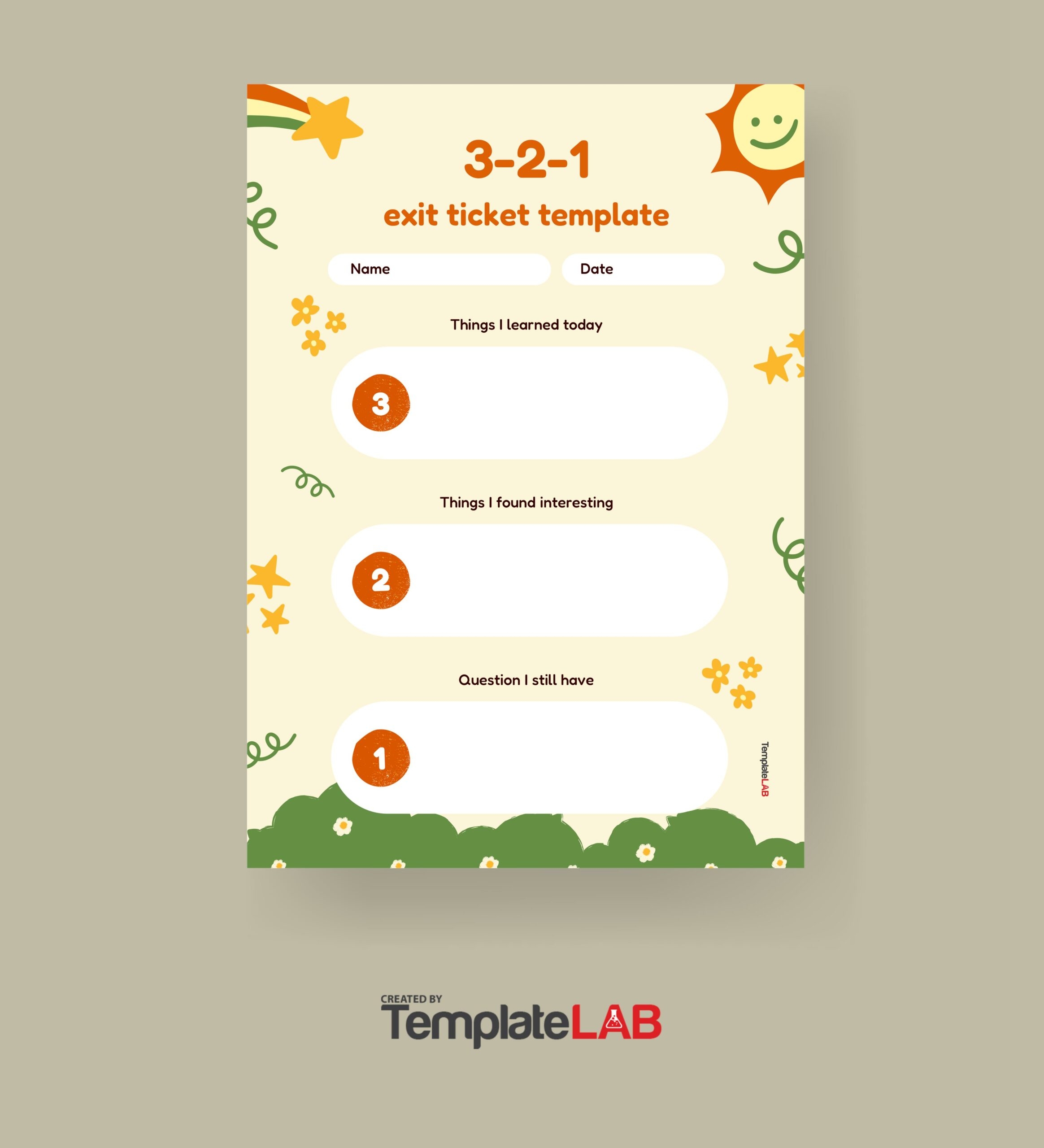 321 Exit Slip Template