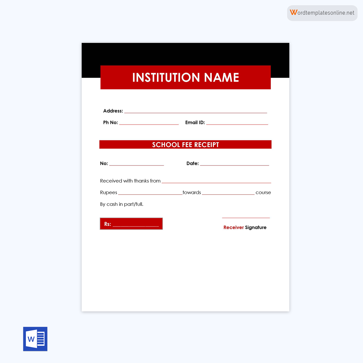 14 Free School Fee Receipt Templates Word PDF 