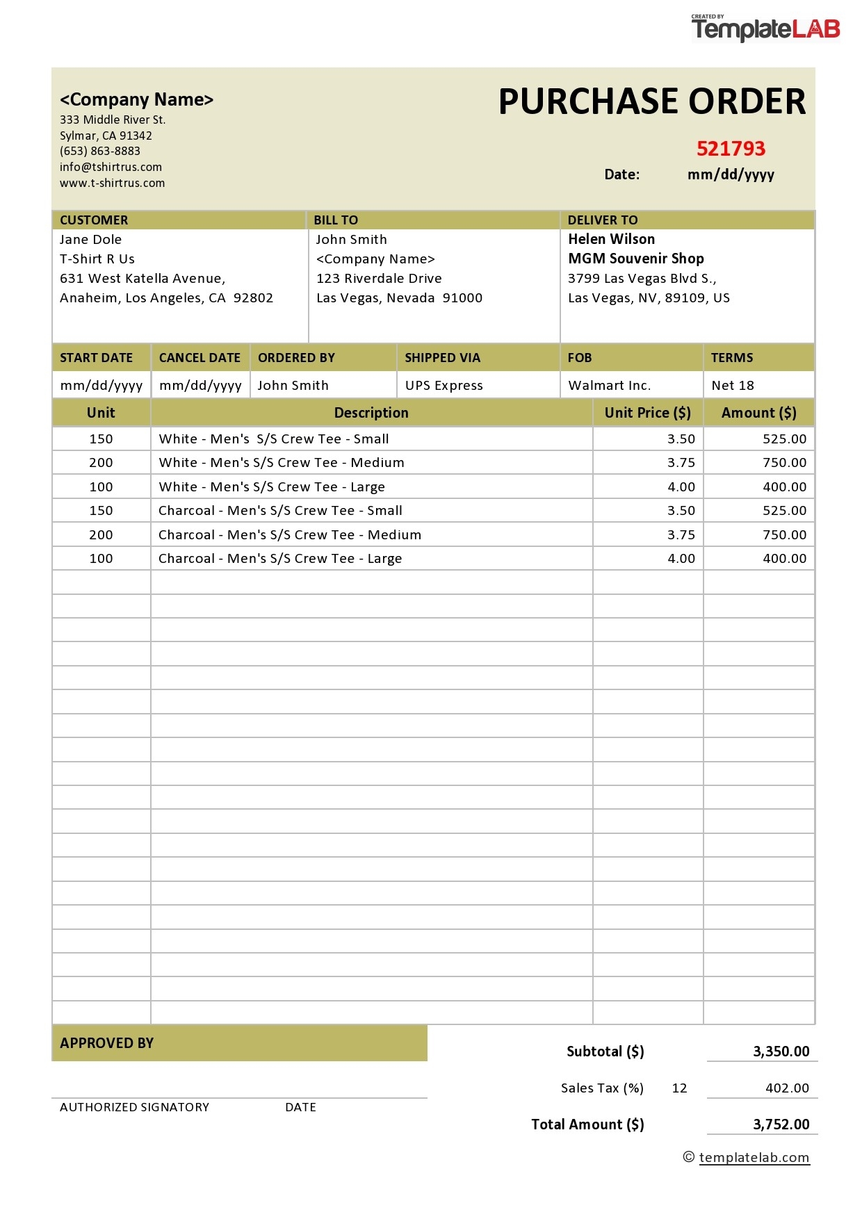 18 Free Purchase Order Templates in Word Excel PDF 
