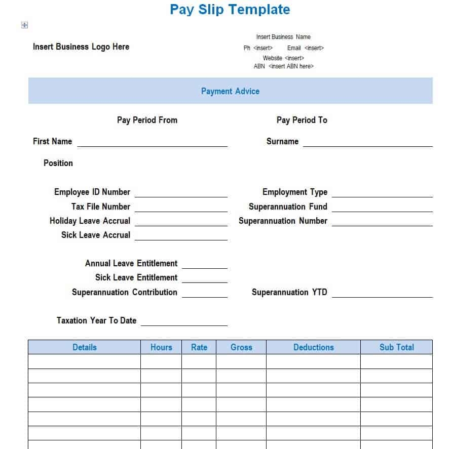 23 Useful Payslip Templates U0026 Formats WORD U0026 EXCEL 