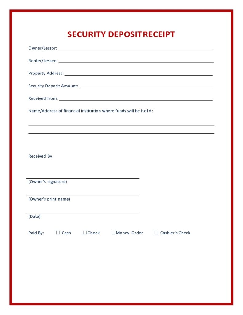 Shop Rent Deposit Rent Deposit Slip Template - Printable Slip Templates