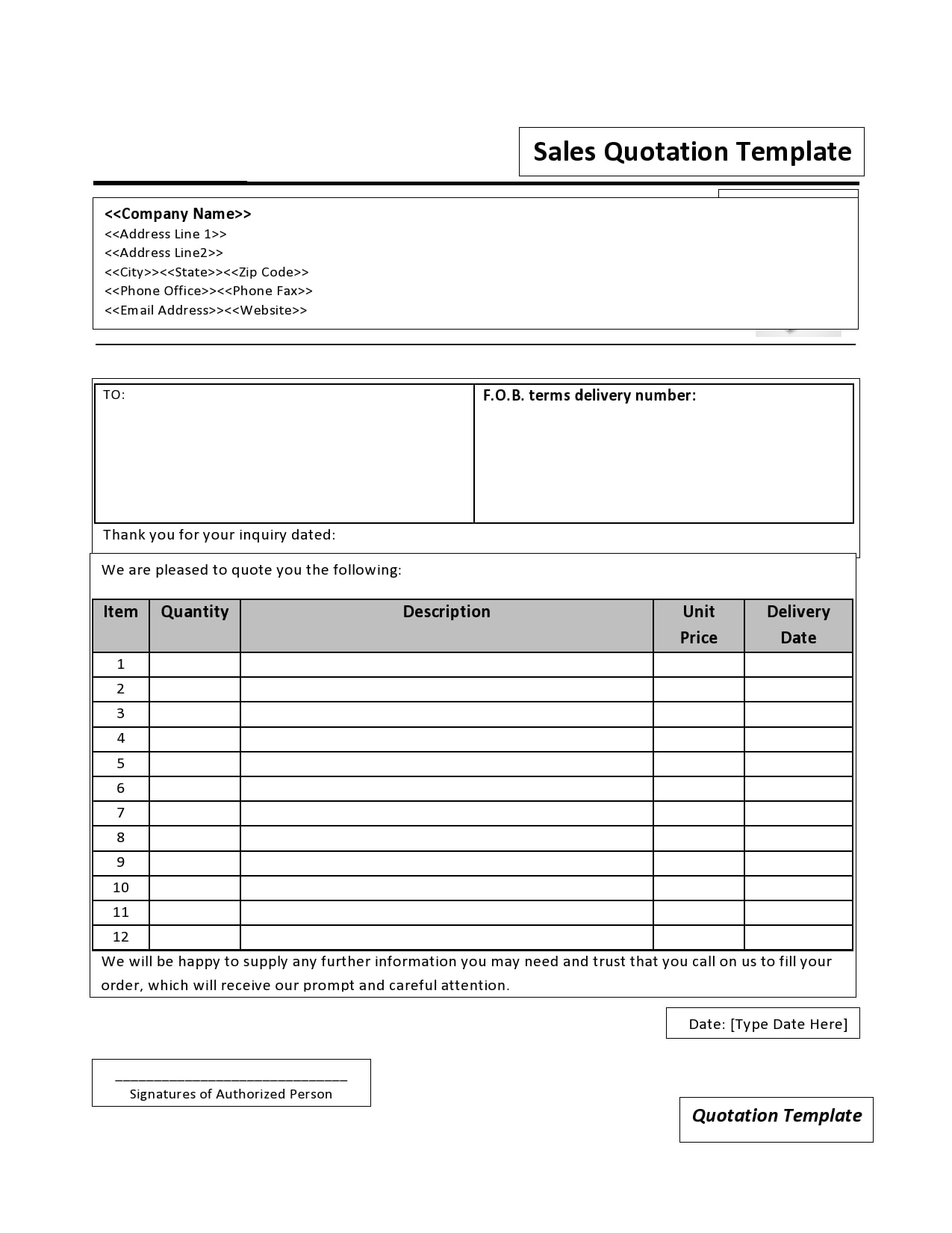 30 Best Quotation Templates DOC XLS PDF TemplateArchive