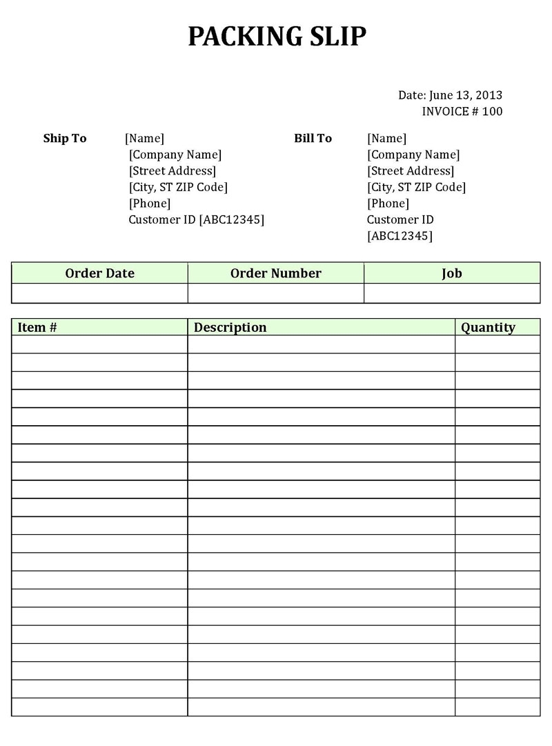 30 Free Packing Slip Templates Editable Word Excel