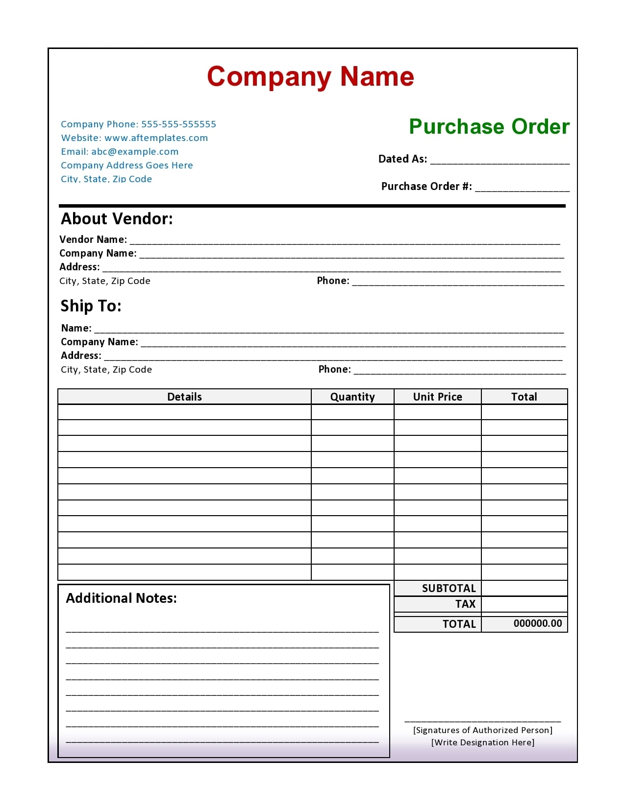 30 Free Purchase Order Templates Excel U0026 Doc TemplateArchive