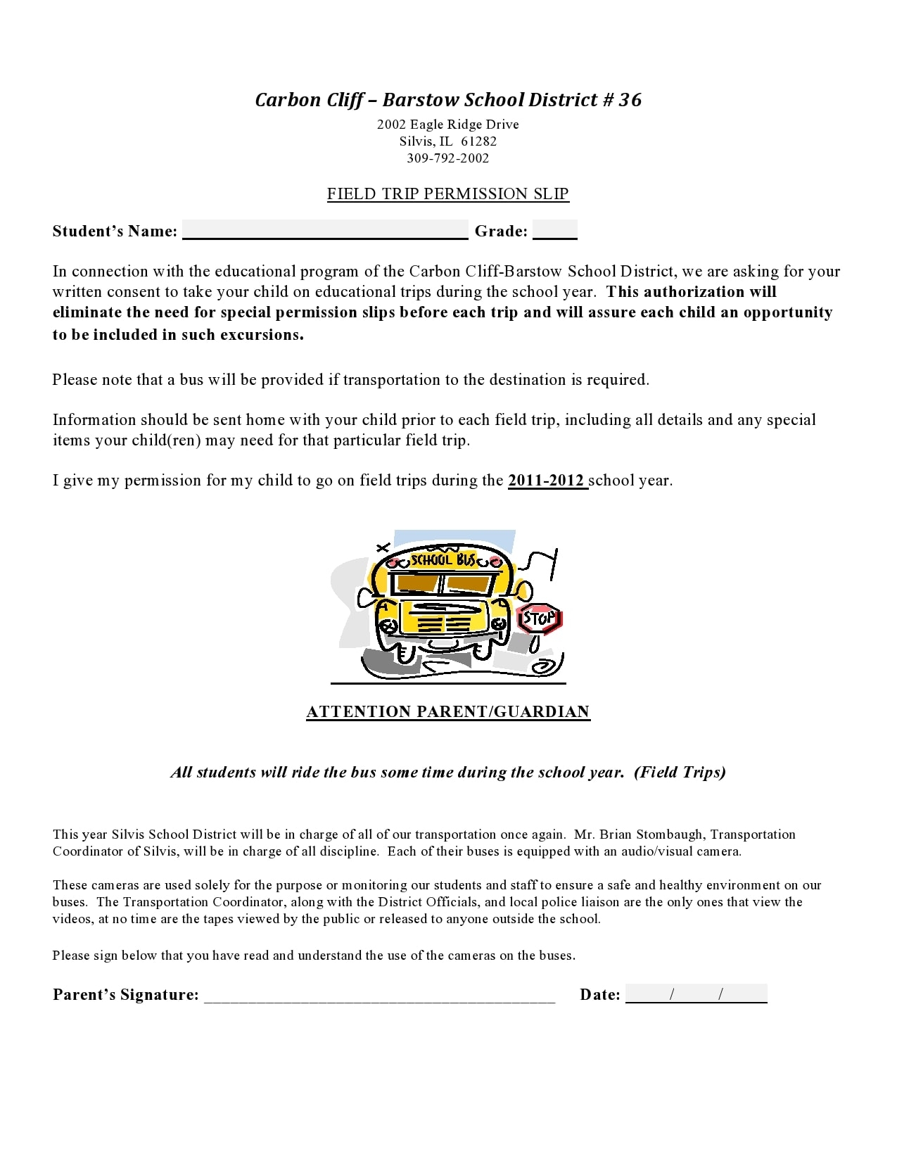 30 Permission Slip Templates Field Trip Scouts Generic 