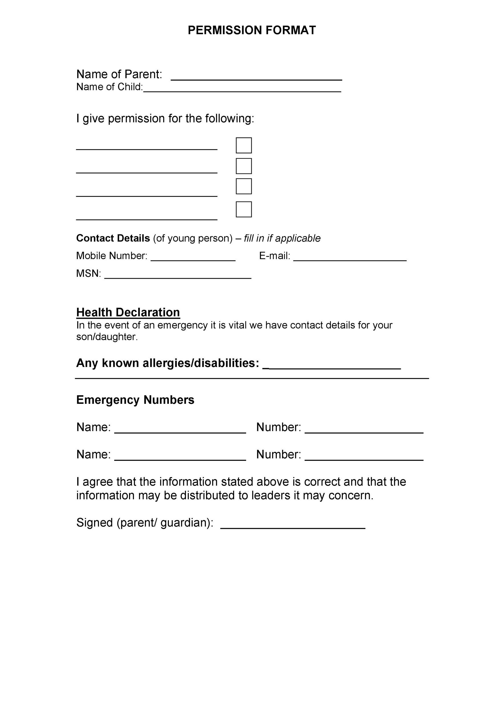 35 Permission Slip Templates U0026 Field Trip Forms