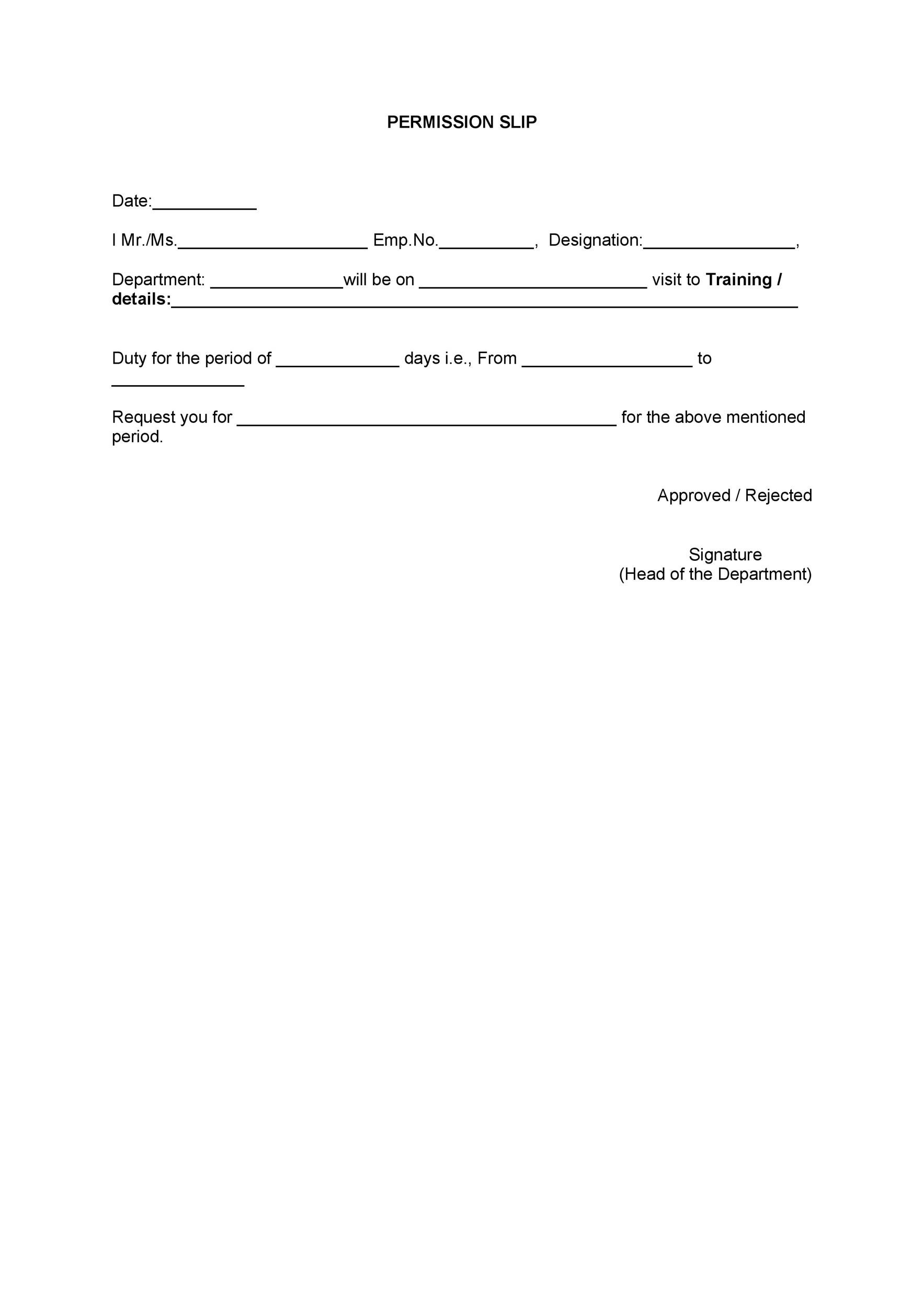 35 Permission Slip Templates U0026 Field Trip Forms
