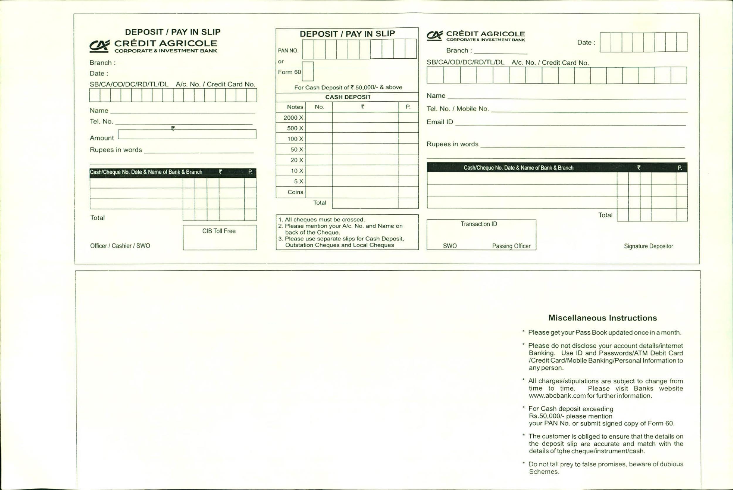 37 Bank Deposit Slip Templates U0026 Examples TemplateLab