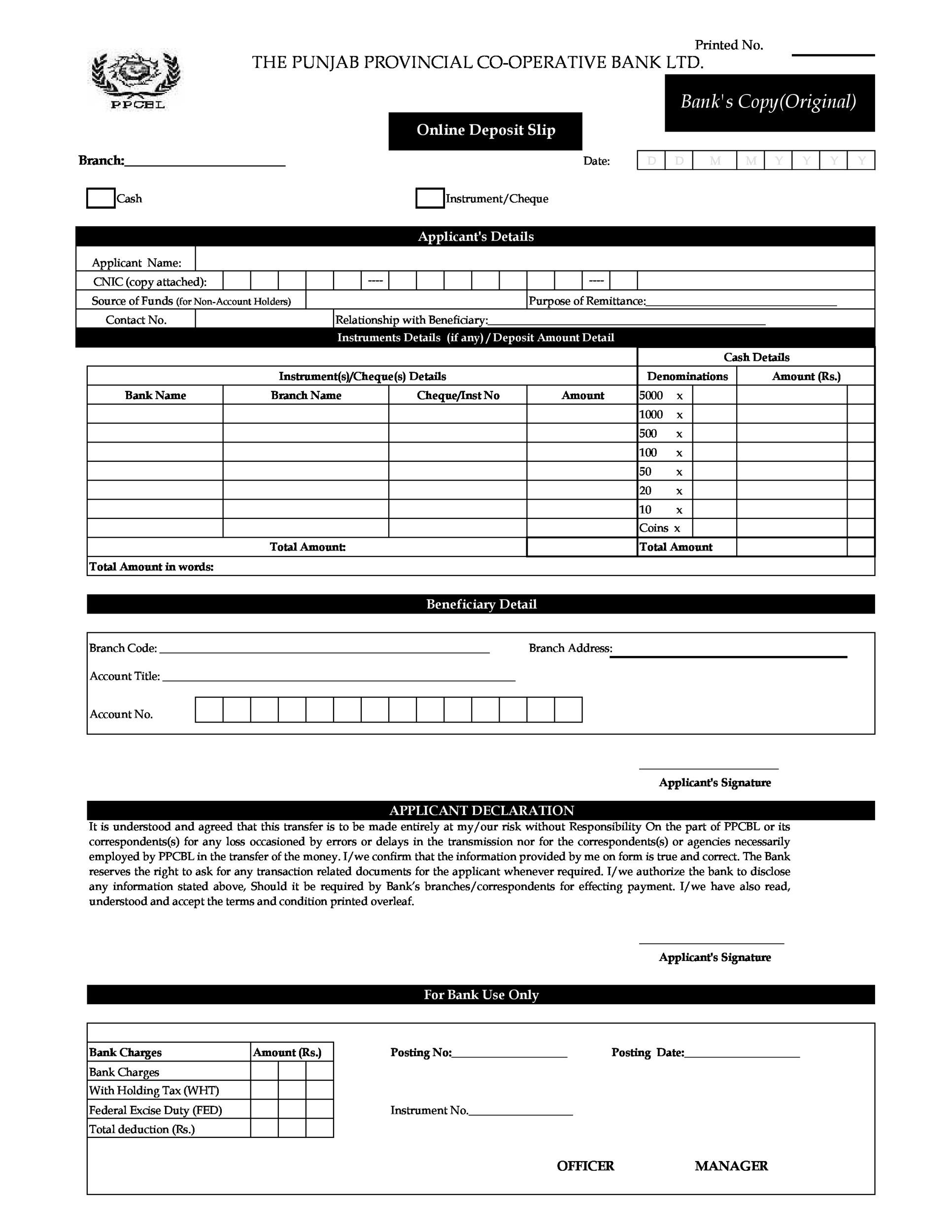 37 Bank Deposit Slip Templates U0026 Examples TemplateLab