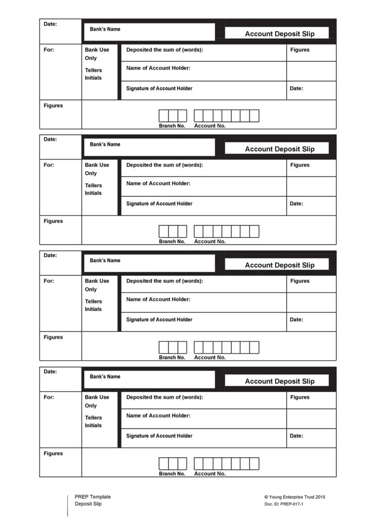 37 Bank Deposit Slip Templates U0026 Examples TemplateLab