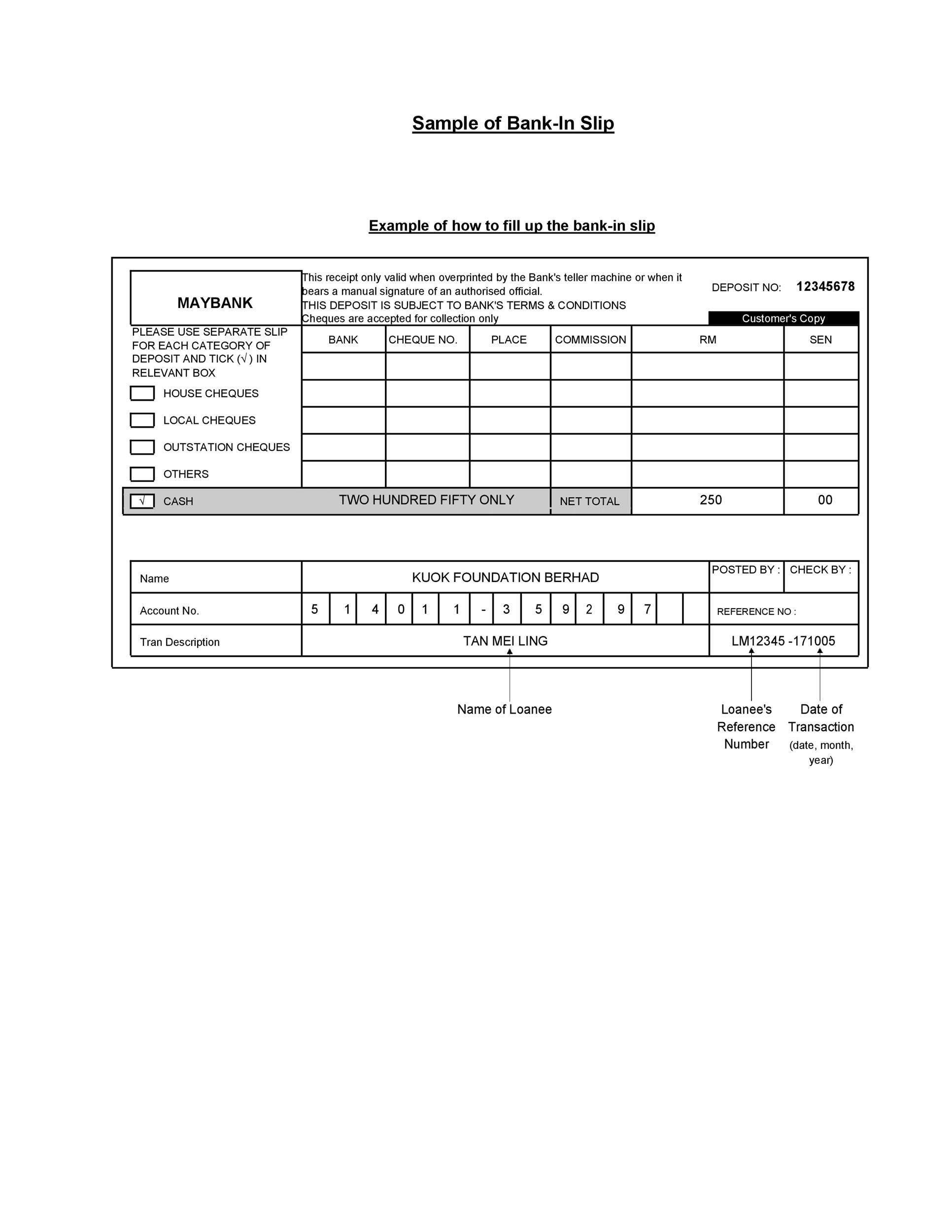 37 Bank Deposit Slip Templates U0026 Examples TemplateLab