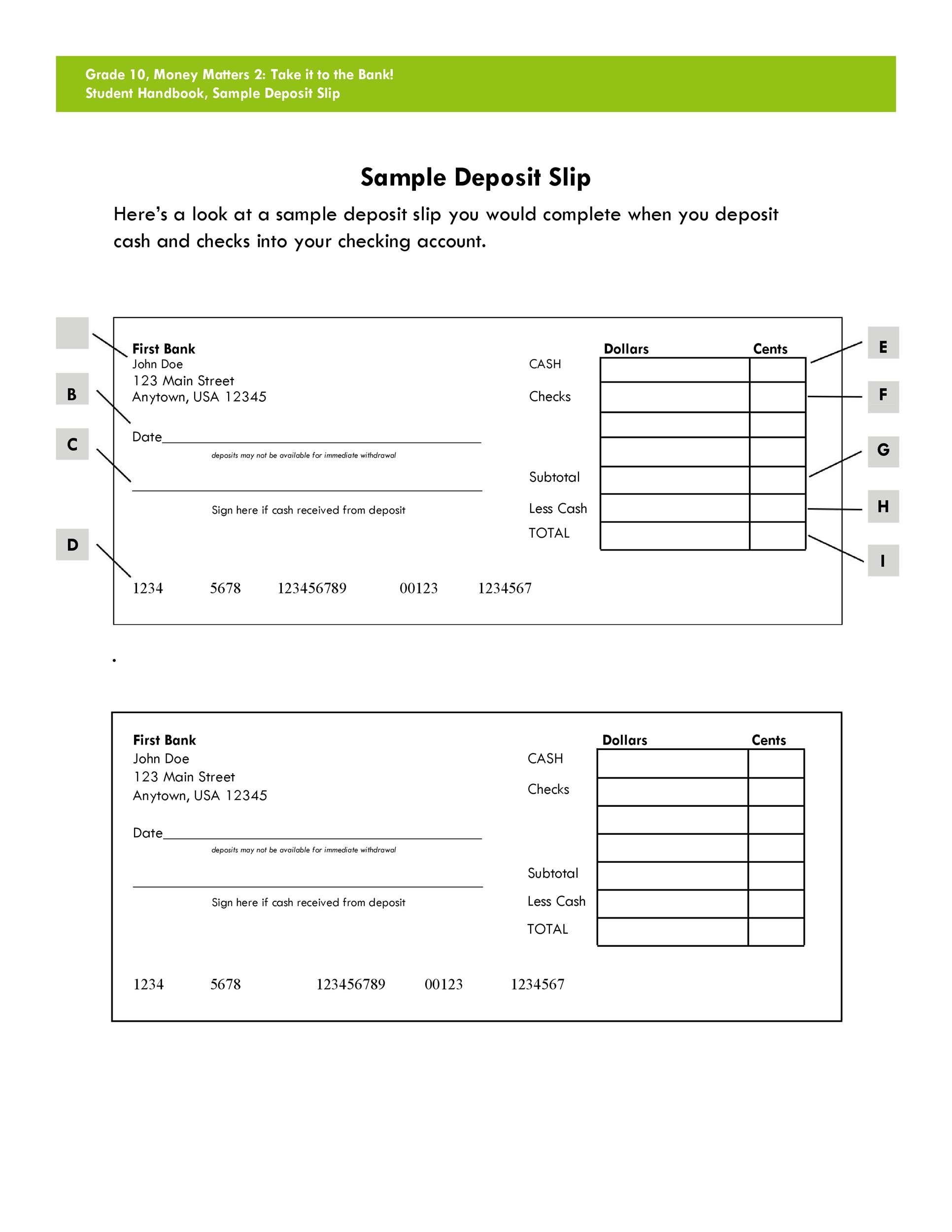 37 Bank Deposit Slip Templates U0026 Examples TemplateLab