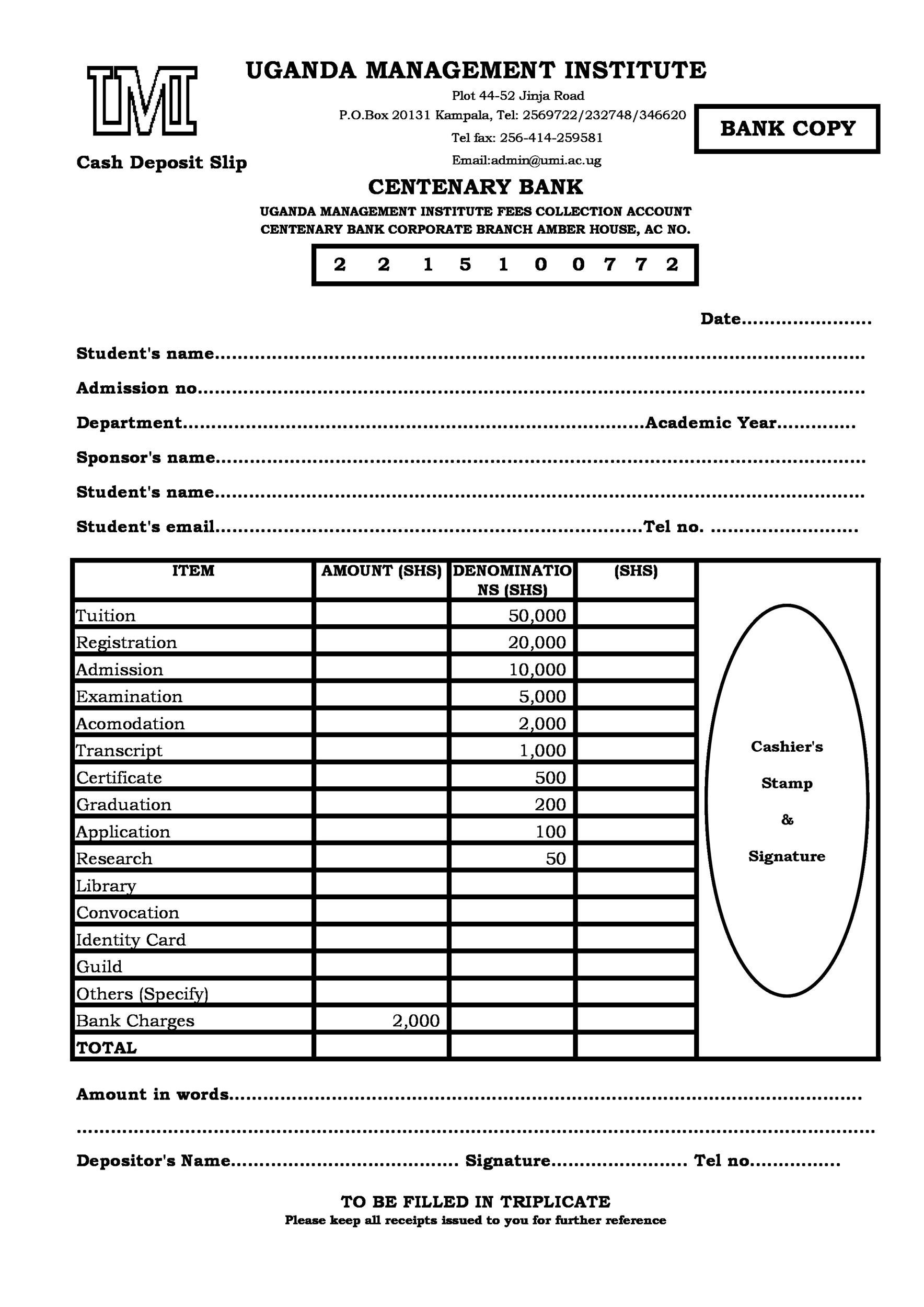 37 Bank Deposit Slip Templates U0026 Examples TemplateLab