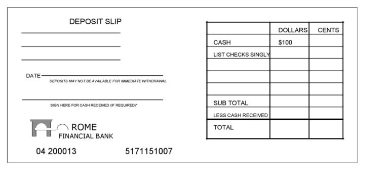 37 Bank Deposit Slip Templates U0026 Examples TemplateLab