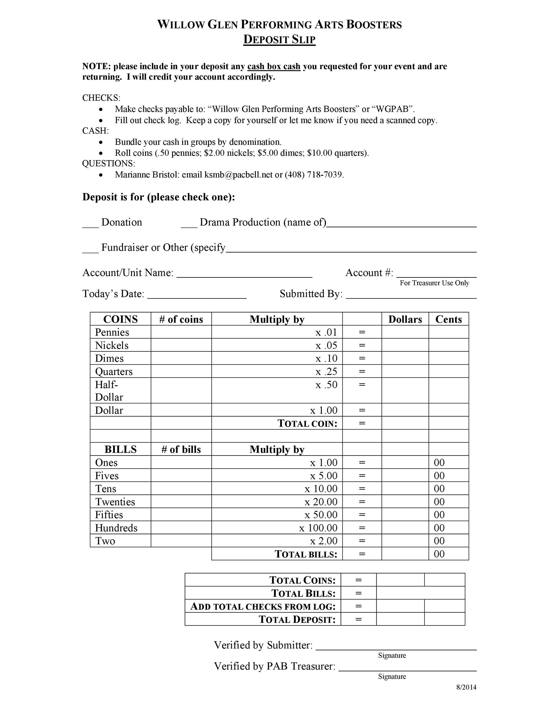 37 Bank Deposit Slip Templates U0026 Examples TemplateLab