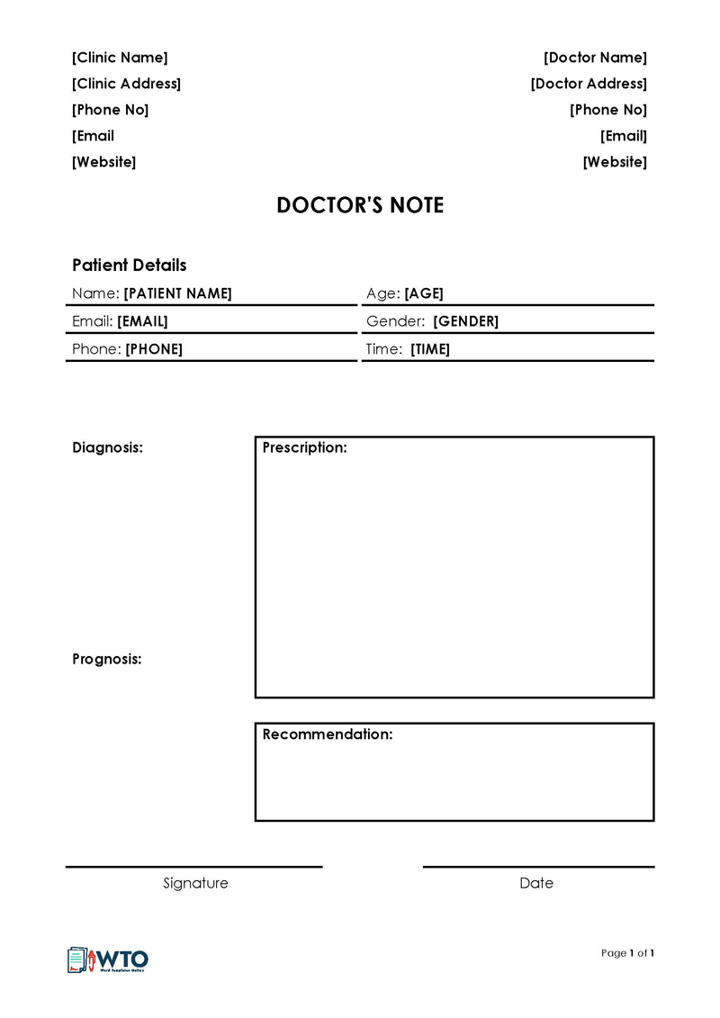 40 Free Doctor Note Templates For Work School