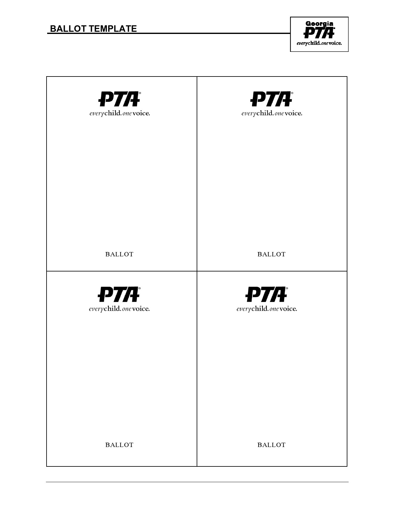 Free Vote Slip Template