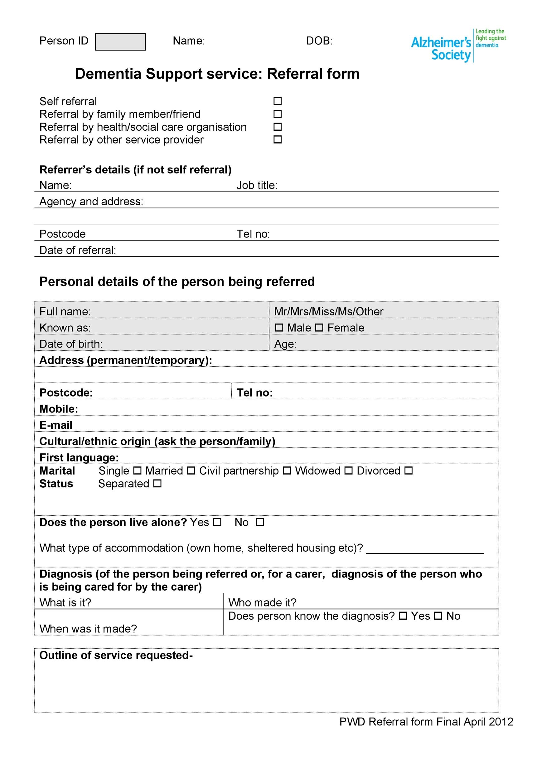 49 Referral Form Templates Medical U0026 General TemplateLab