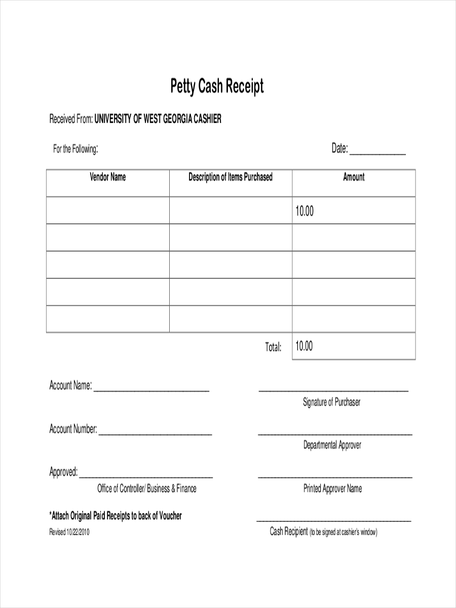 7 Petty Cash Receipt Examples To Download