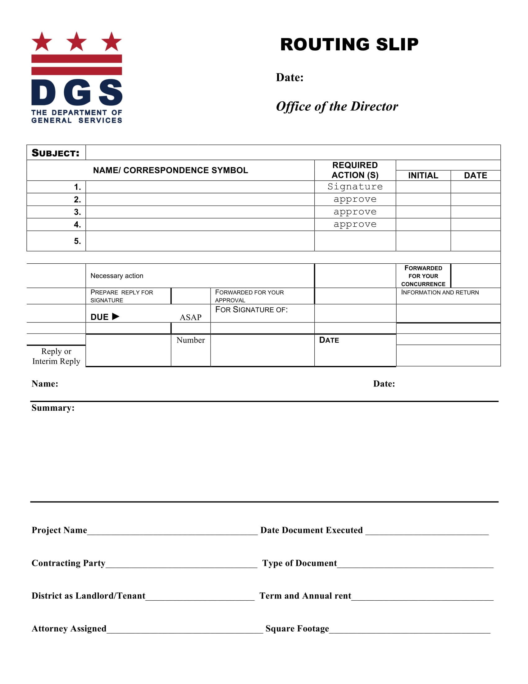 Air Force Routing Slip Template