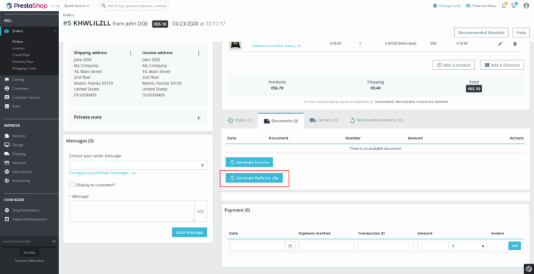 Ability To Manually Generate A Delivery Slip Issue 18210 