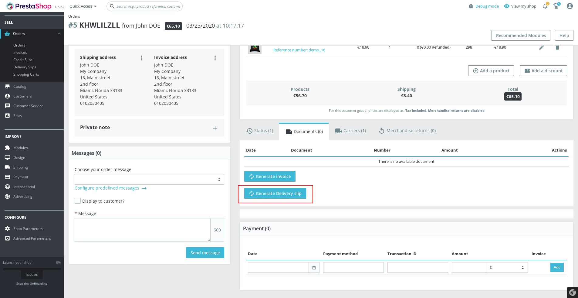 Ability To Manually Generate A Delivery Slip Issue 18210