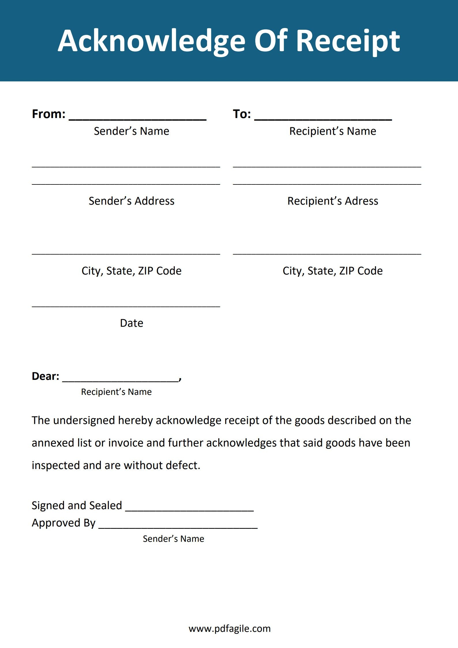 Receiving Slip Template