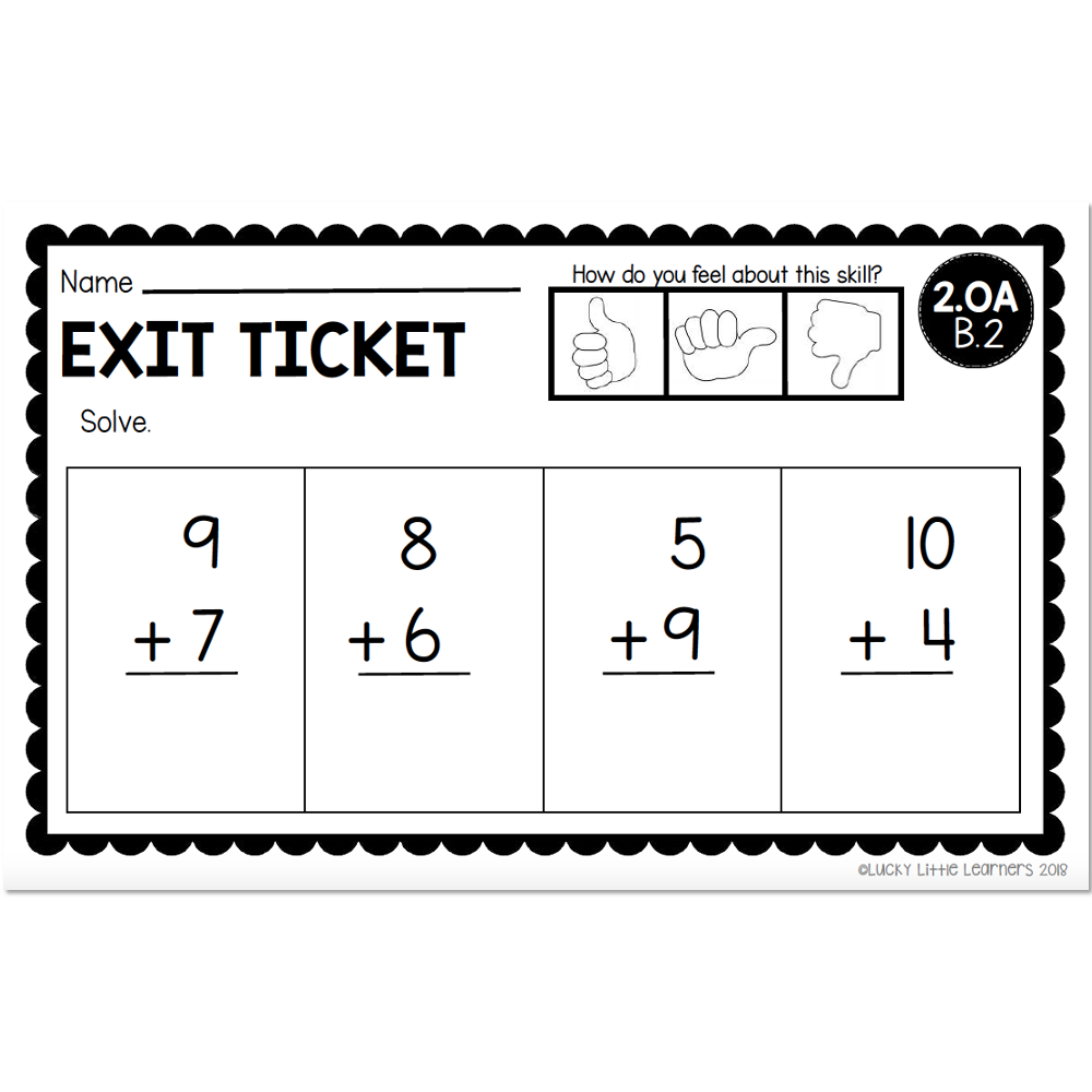 All About Math Exit Ticket Boards Lucky Little Learners