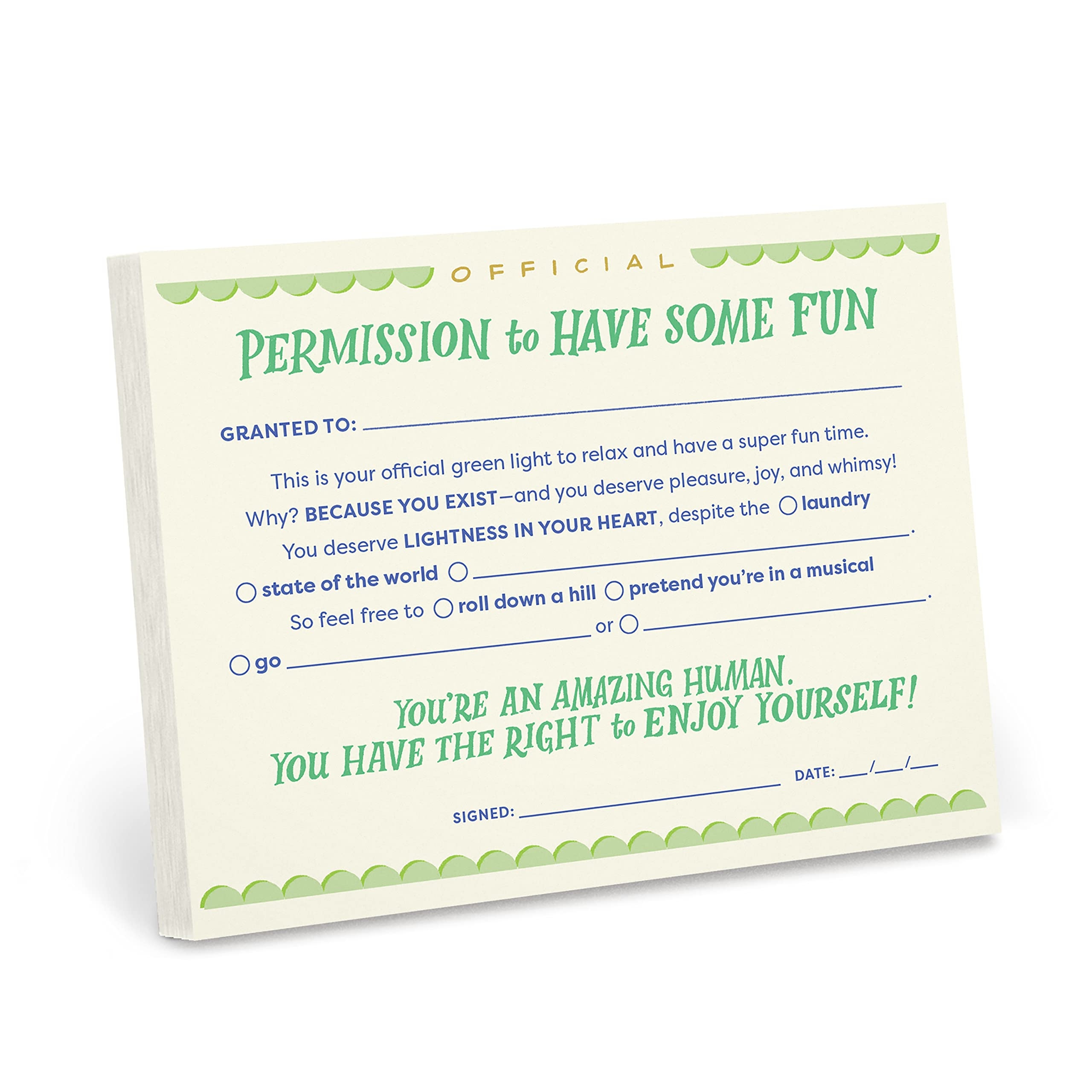 Amazon Em U0026 Friends Permission Slip Pad Adult Permission To Have Some Fun Certificate Note Pad 6 5 X 5 inches Office Products