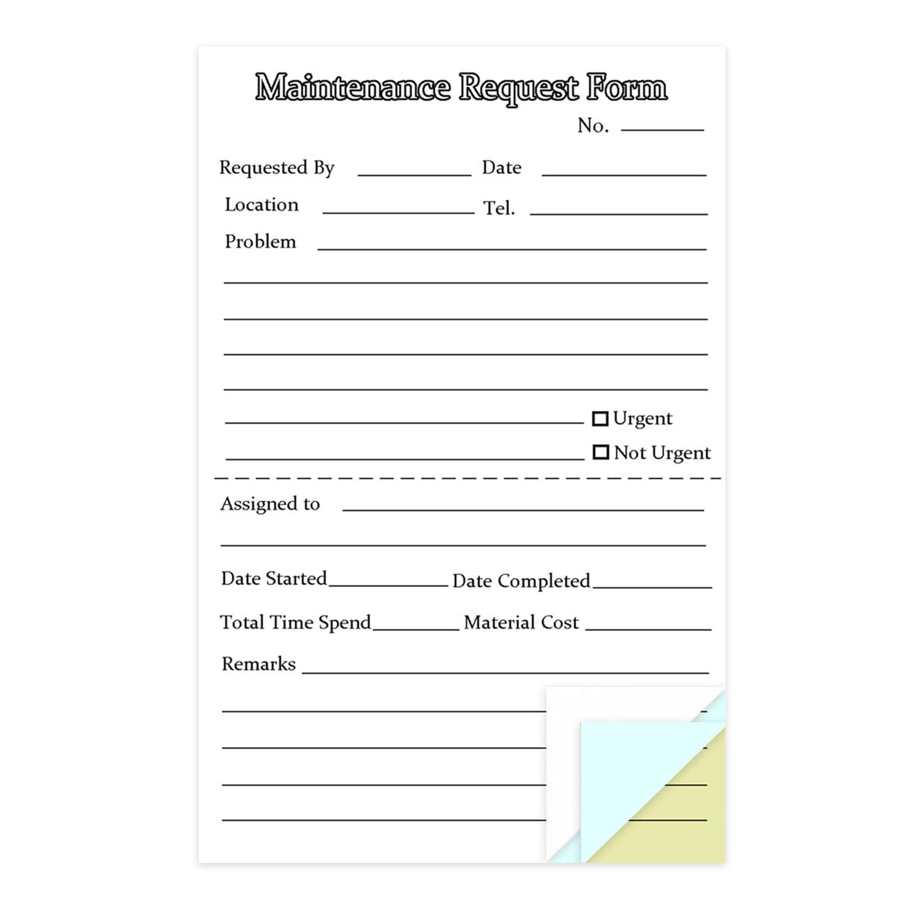 Amazon Generic 300 Sets Maintenance Request Forms 3 Part Carbonless 6 Pack 5 5 X 8 5 Inch Maintenance Request Slips Repair Request Forms 50 Sets Each Pad WHITE Office Products