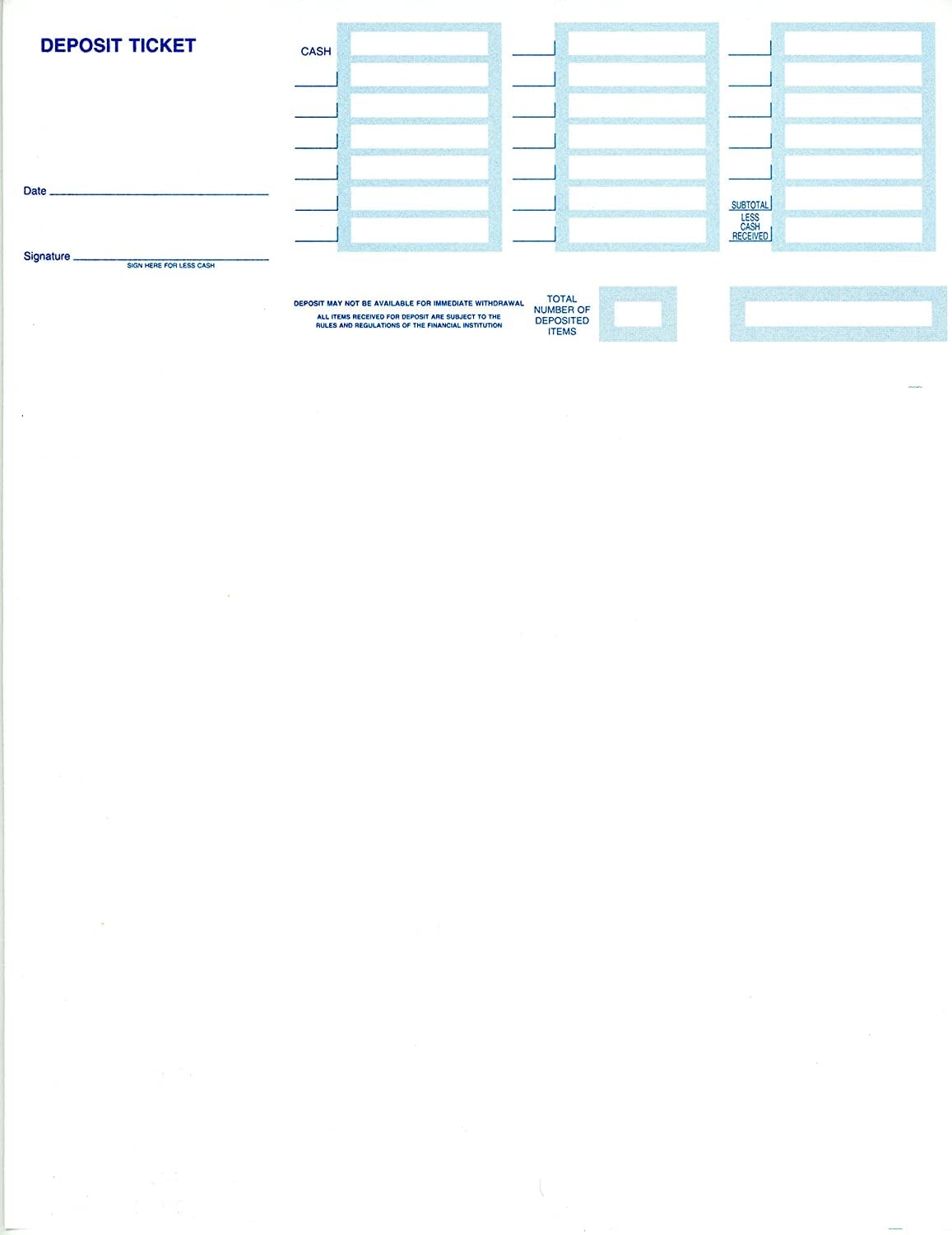 Deposit Slip Template