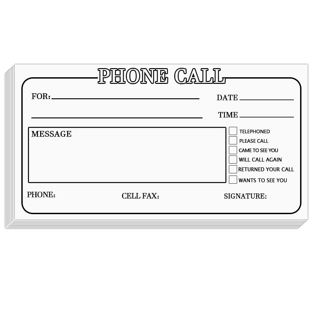 Amazon Phone Message Forms Books Message Pads 5x3 Inch Urgent Notes For Work Call Office 100 Sheets Per Pack Office Products