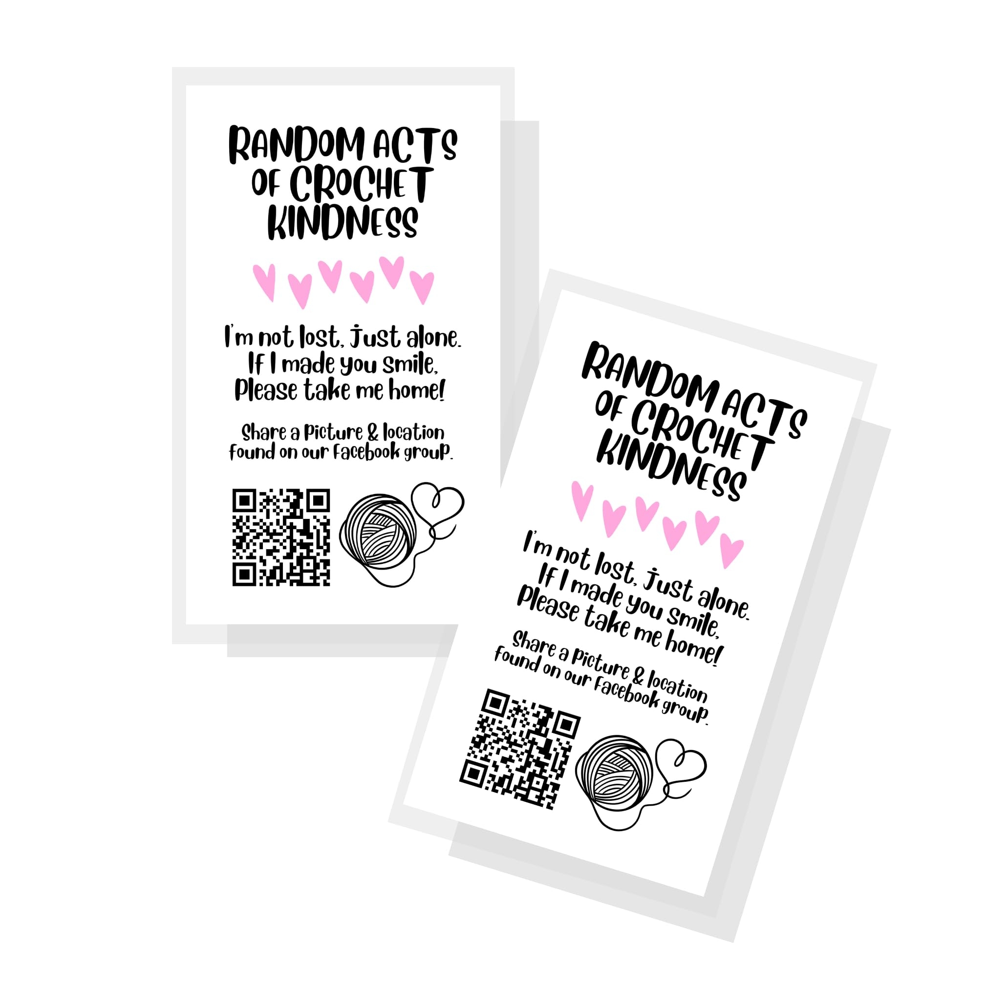 Amazon Random Acts Of Crochet Kindness Gift Tags 50 Pk 2 X 3 5 Cards To Give Away Kids Pay It Forward Pocket Hug Patterns Poem Hearts RAOCK Office Products