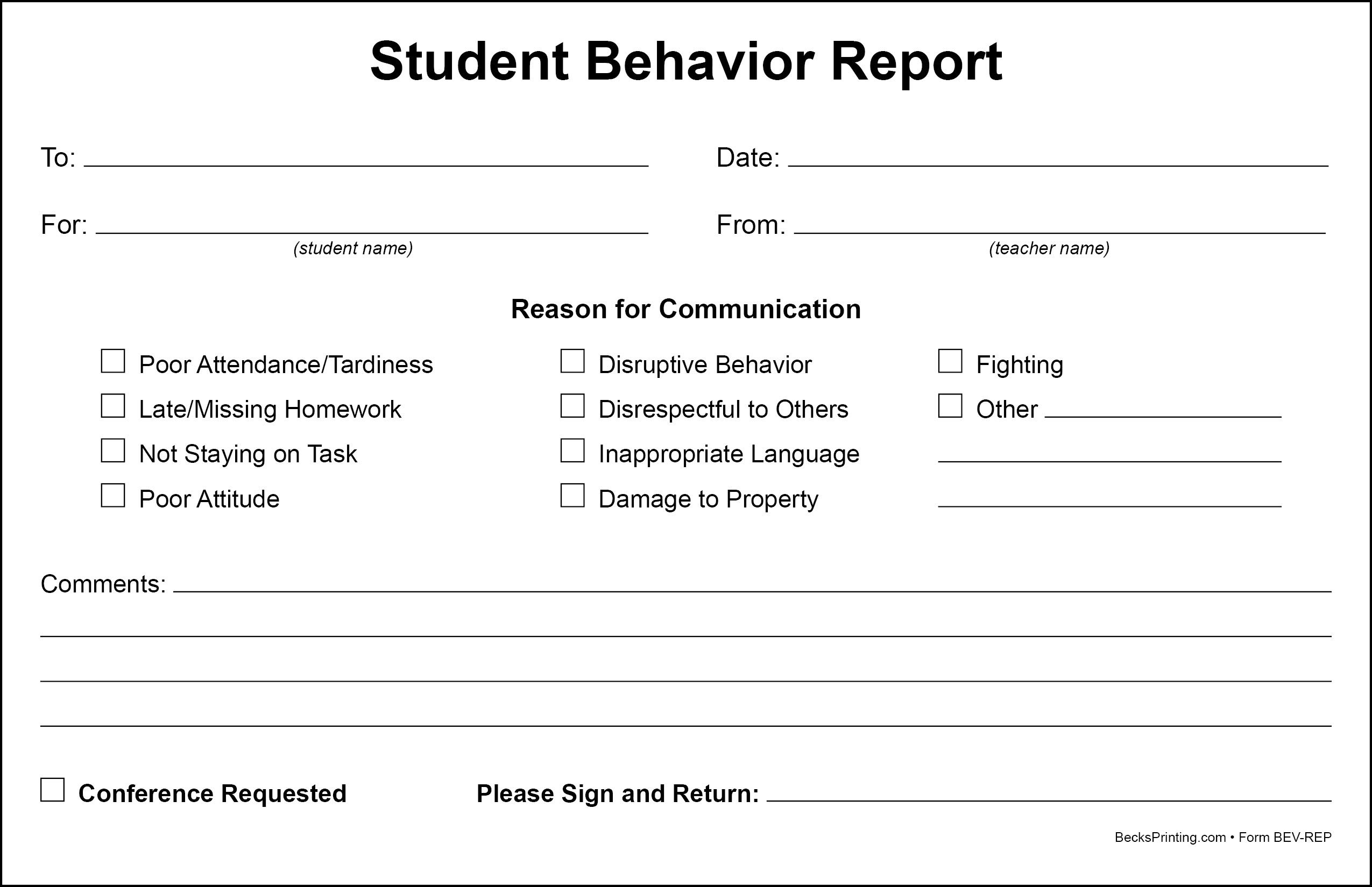 Amazon Student Behavior Report Forms On 2 Part Carbonless Paper Pack Of 100 Office Products