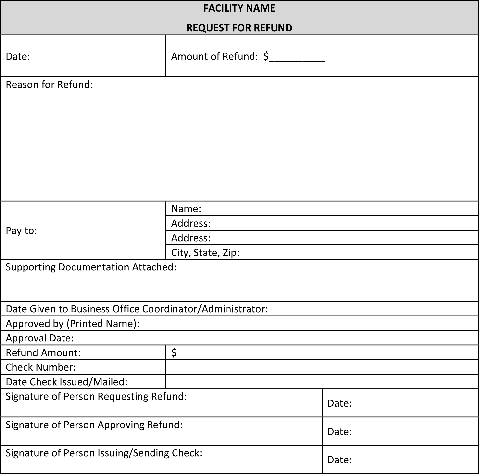 Refund Slip Template