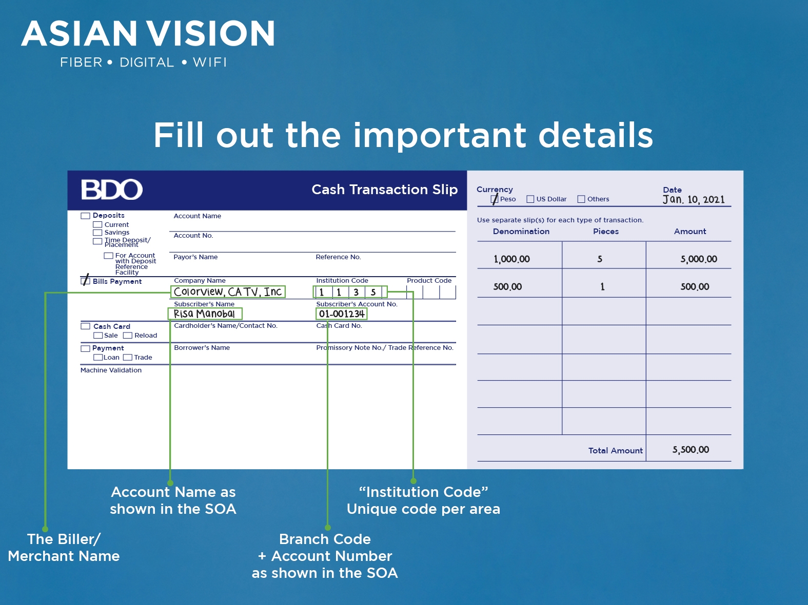 Asian Vision Philippines News Pay Your Asian Vision Bills At Any BDO Branch