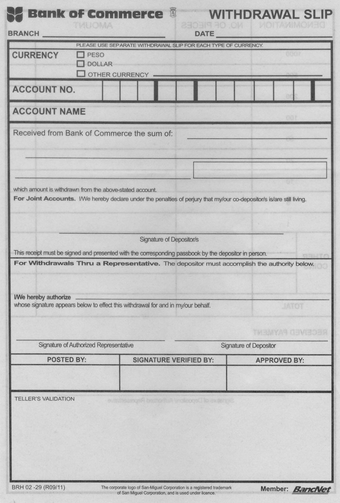 Bank Withdrawal Slips Philippines Expats Forum