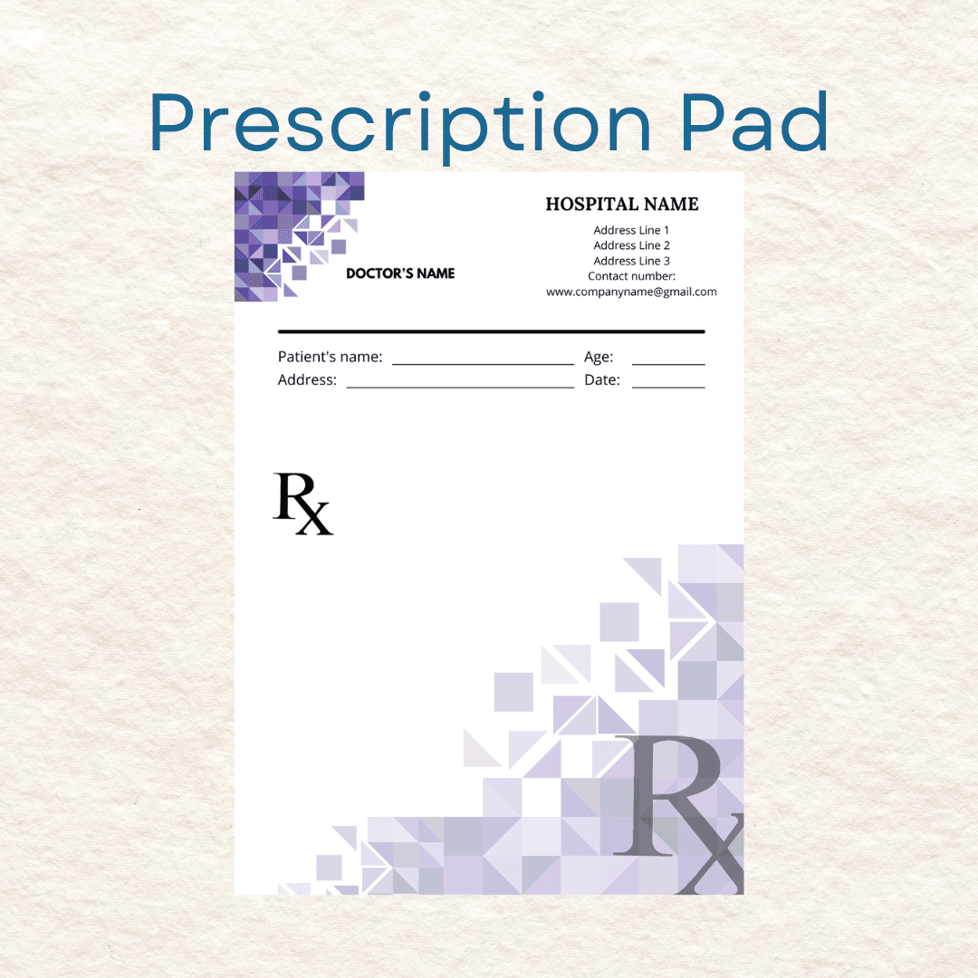 Blank Prescription Pad Printable Prescription Pad Editable Prescription Rx Prescription By Ricsdigital 102 Raket PH