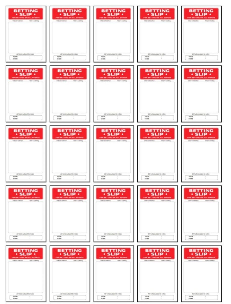 BOOKIES BETTING SLIPS 25 X 5CM PREMIUM Rice Paper Cake Topper 