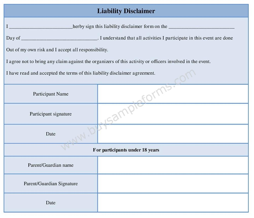 Activity Participant Agreement Slip Template