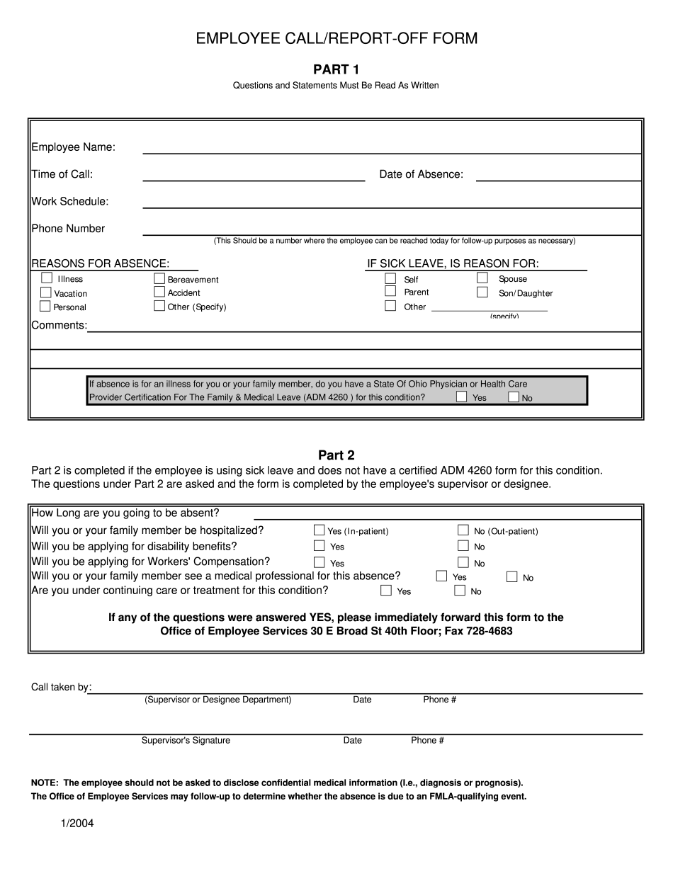 Call Out Form Printable Blank PDF Online