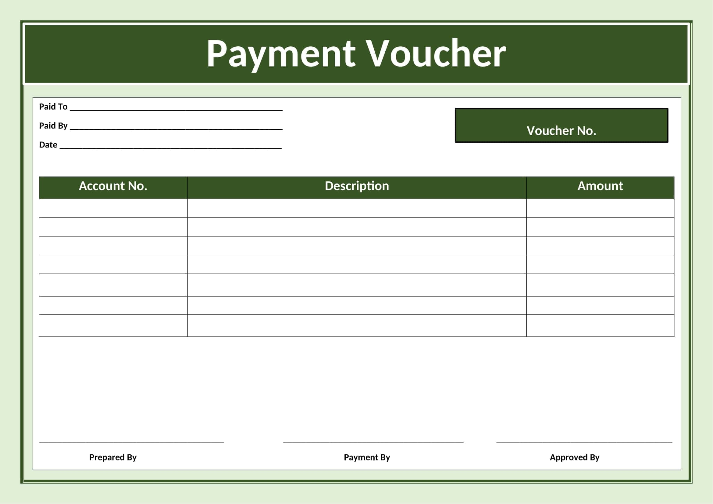 Cash Payment Voucher Template Free Download In Word docx