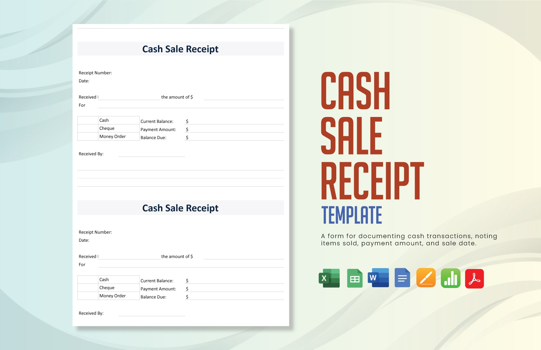 Cash Sales Slip Template