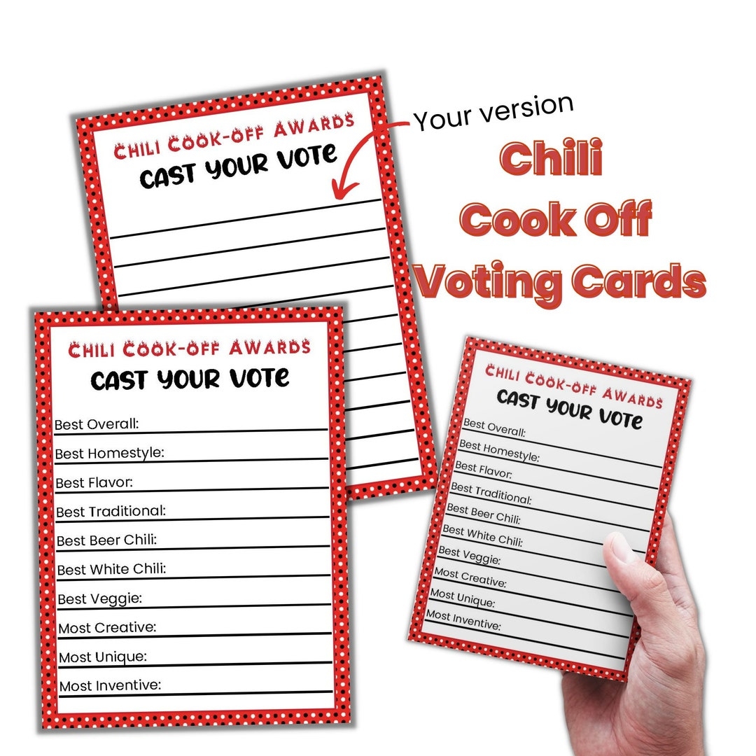Chili Cook Off Ballot Template Editable Chili Voting Ballot Cooking Competition Cookoff Contest Cast Your Vote Chili Challenge Etsy