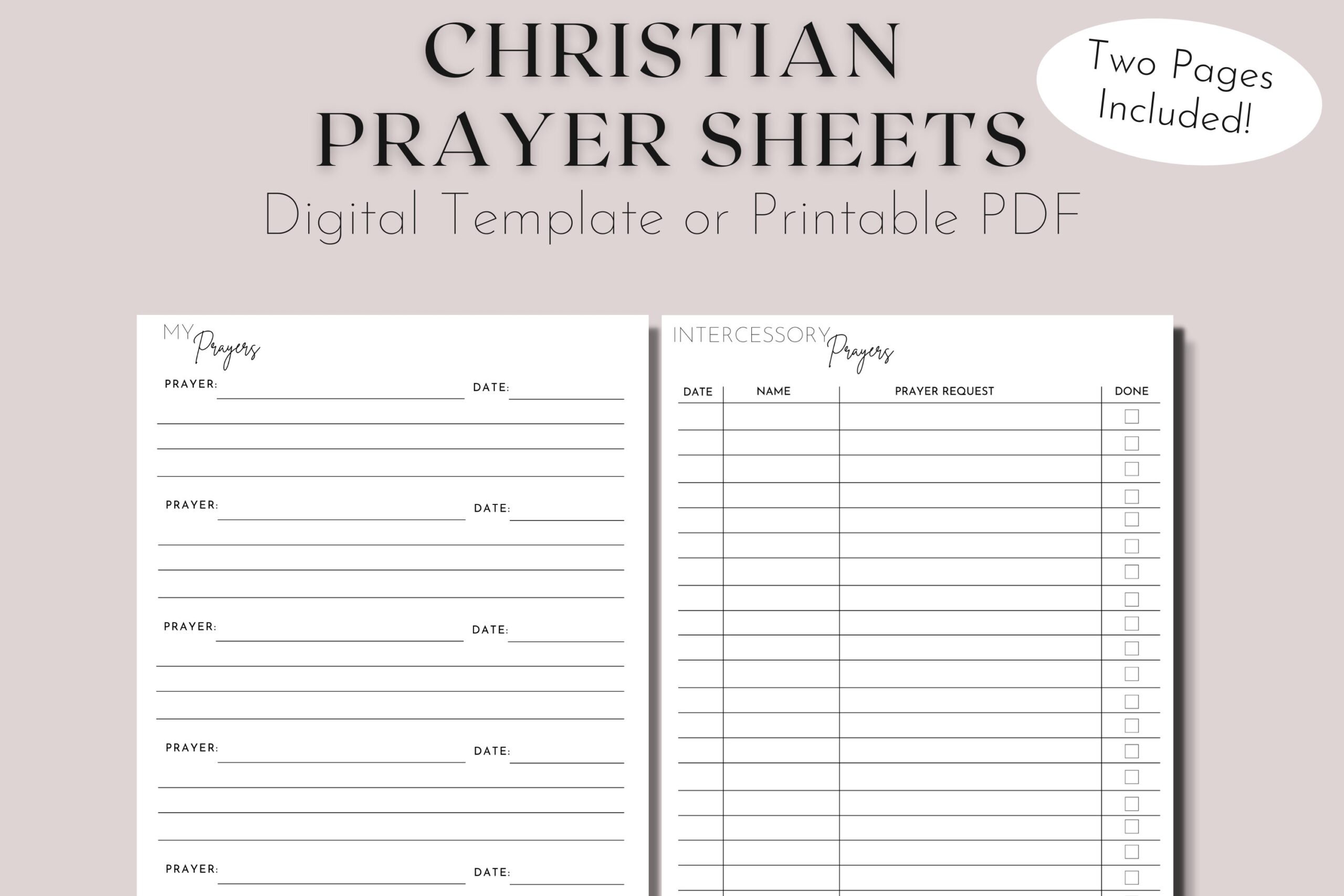 Prayer Request Slip Template