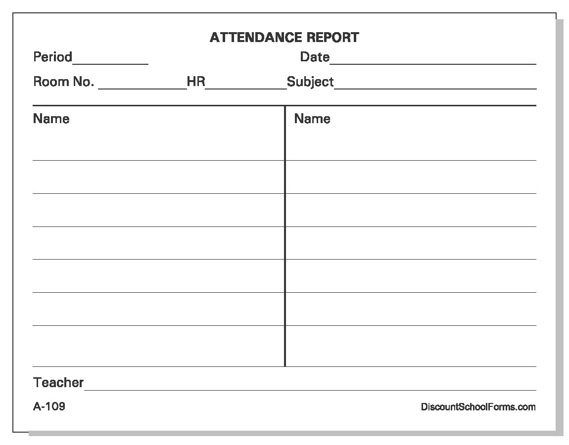 Classroom Attendance Pad DSF