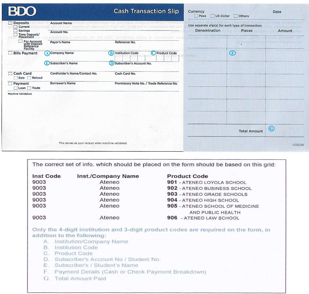Bdo Deposit Slip Template
