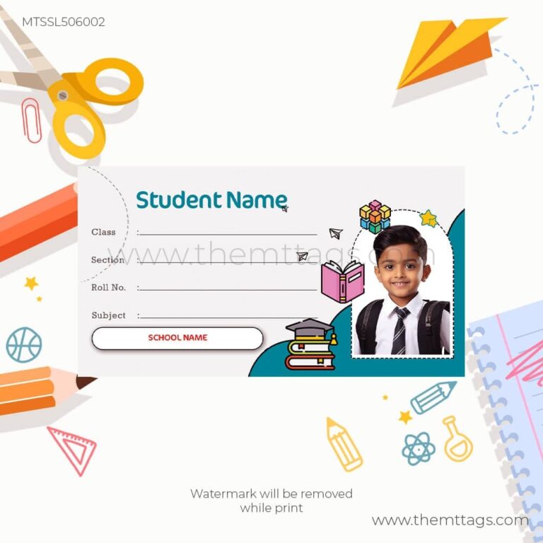 Customized Name Slip School Sticker Label Naming Slip With Your Kids Picture For School Book
